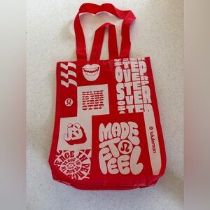 New 2026 Spring lululemon athletica Graphic Red & White Tote Reusable bag Lunch